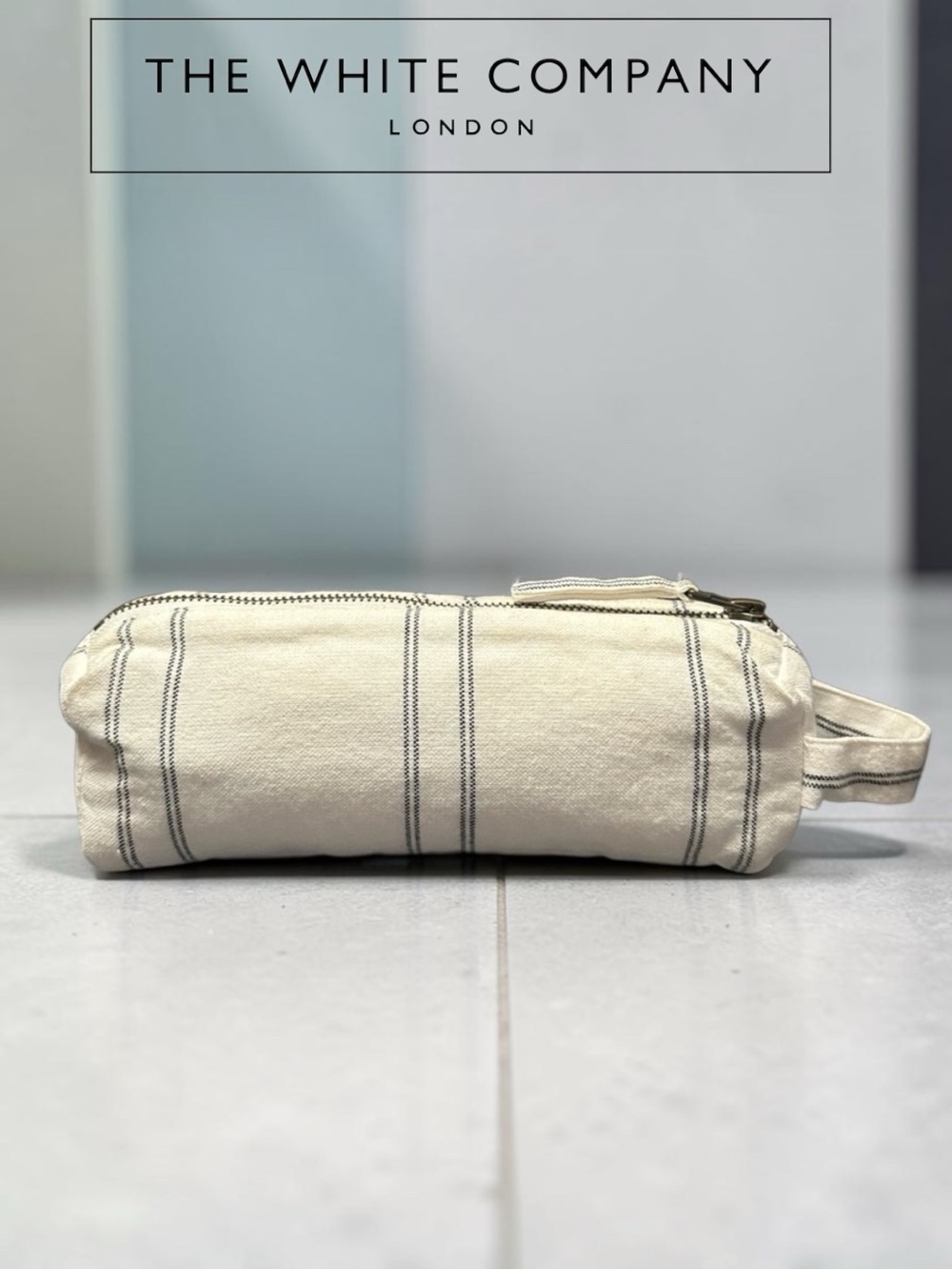 The White Company Striped Cotton Cosmetics Case